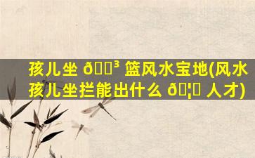 孩儿坐 🌳 篮风水宝地(风水孩儿坐拦能出什么 🦅 人才)